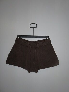 Women's Knit Brown Lounge Shorts